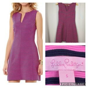 Lilly Pulitzer Hotty Pink Ottoman Stripe Brielle Dress Size S